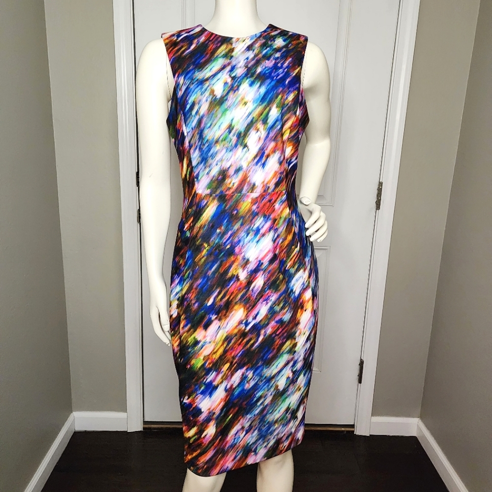 Calvin Klein Multi-colored Sleeveless Sheath Dress